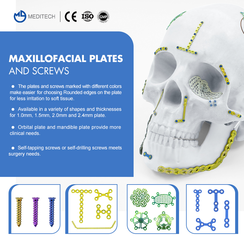 X1 Maxillofacial Plate Holes Spacing 22mm Cranial Surgery Titanium Mesh Orthopedic Implants Cranial Titanium Lockingl Plate