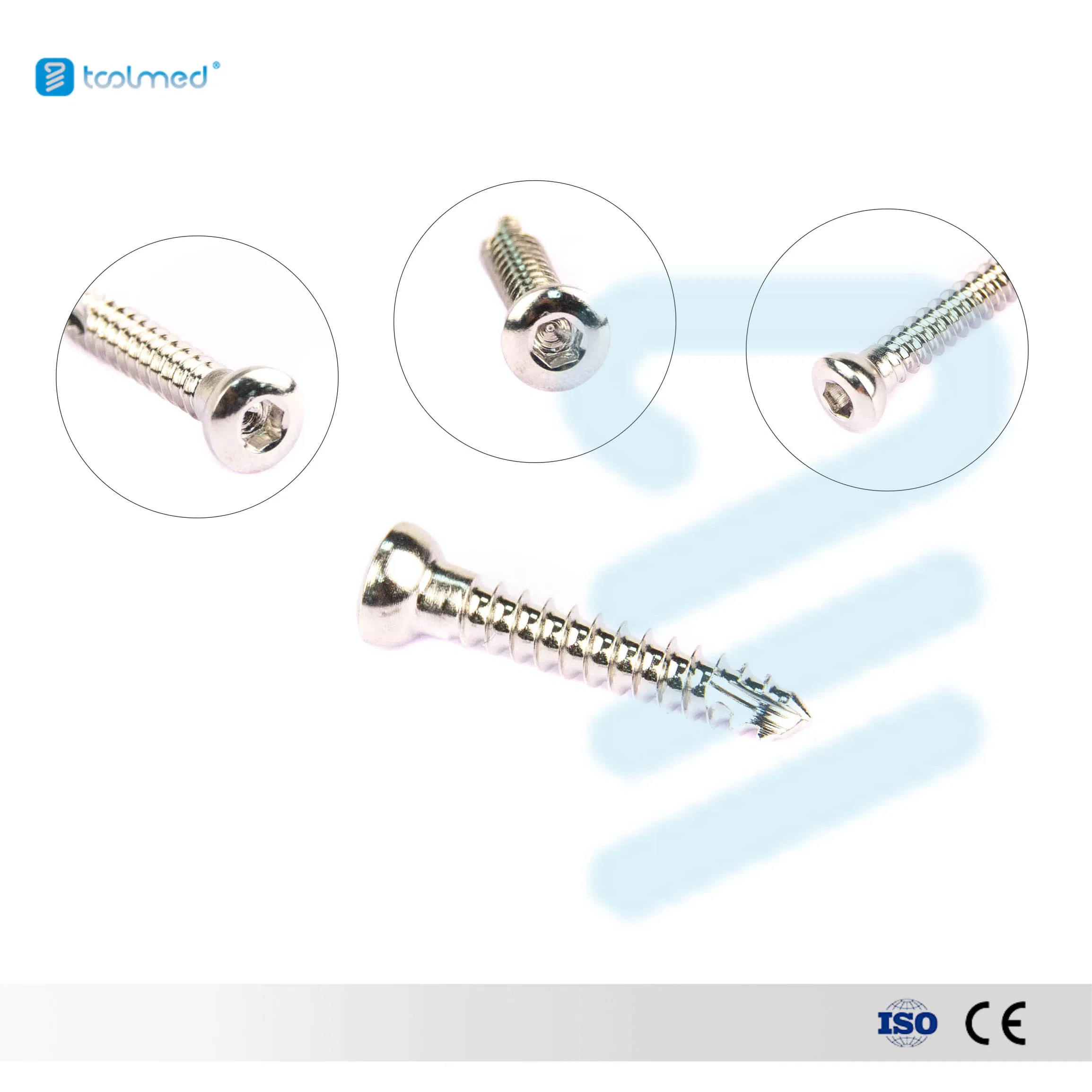 Veterinary Orthopedic Implants Stainless Steel Hexagon Head Bone Screws Plates Manual Power Source Surgical Instruments