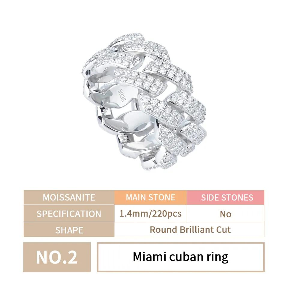 Xingyue Wholesale Custom Design Hip Hop Iced out Real Silver 925 Sterling Mens Fine Jewelry Moissanite Diamond Rings for Men