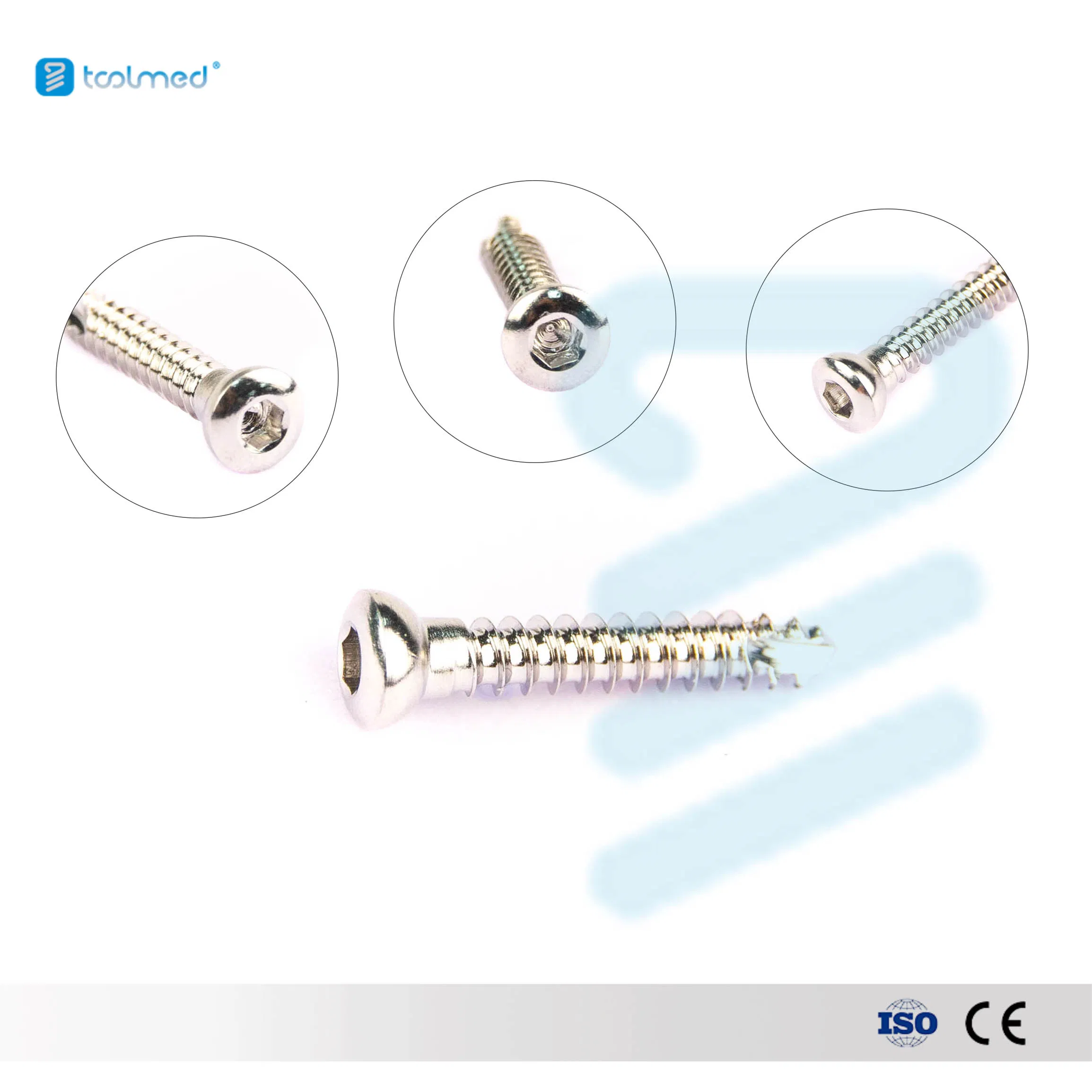 Veterinary Orthopedic Implants Stainless Steel Hexagon Head Bone Screws Plates Manual Power Source Surgical Instruments