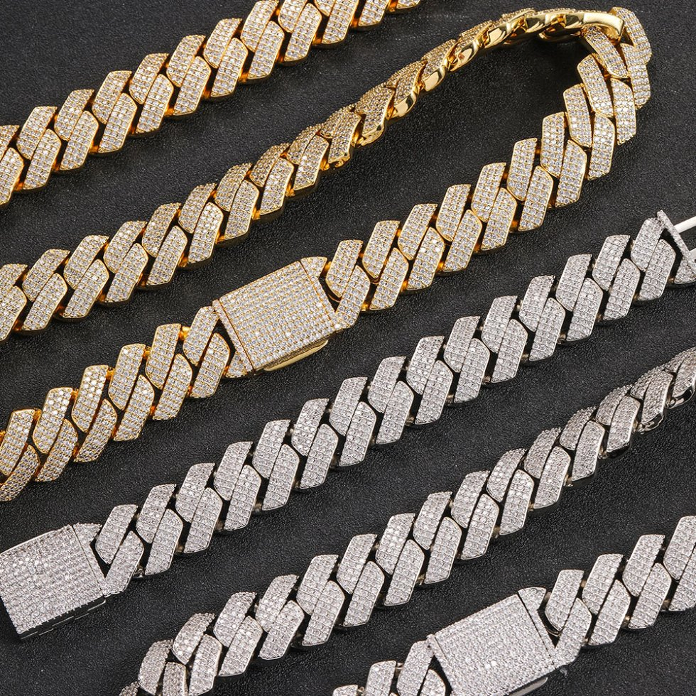 New Birthday Gift Men's Bracelet Zircon Diamond Hip Hop Necklace