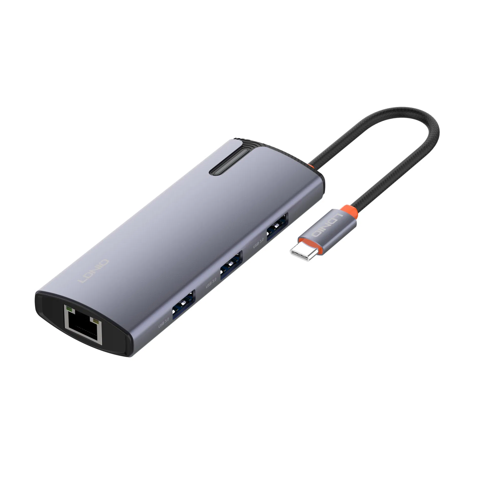 Ldnio Ds-16u USB-C Type-C to Type-C*1+USB3.0*2+USB2.0*1+RJ45*1 100W Charging Multi-Function Converter Docking Station Hub