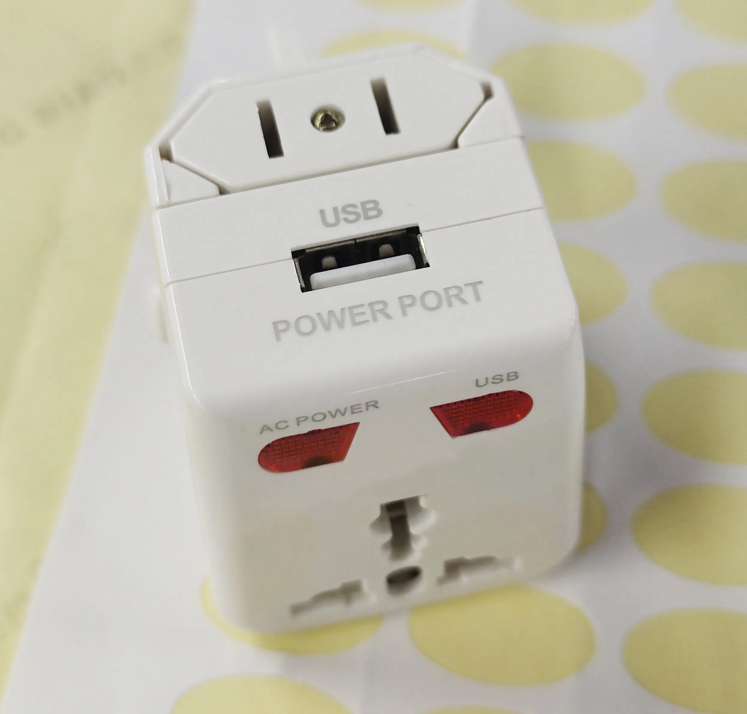 Customised Logo Electrical Plugs Socket Universal Travel USB Adaptor