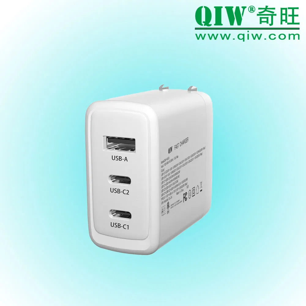 65W Wall Pd Charger GaN PPS USB C Fast Charger for Laptop Tablet Mobile Phone USB-C Charger USA Japan Canada Taiwan Foldable Folding Plug with ETL PSE Bsmi FCC