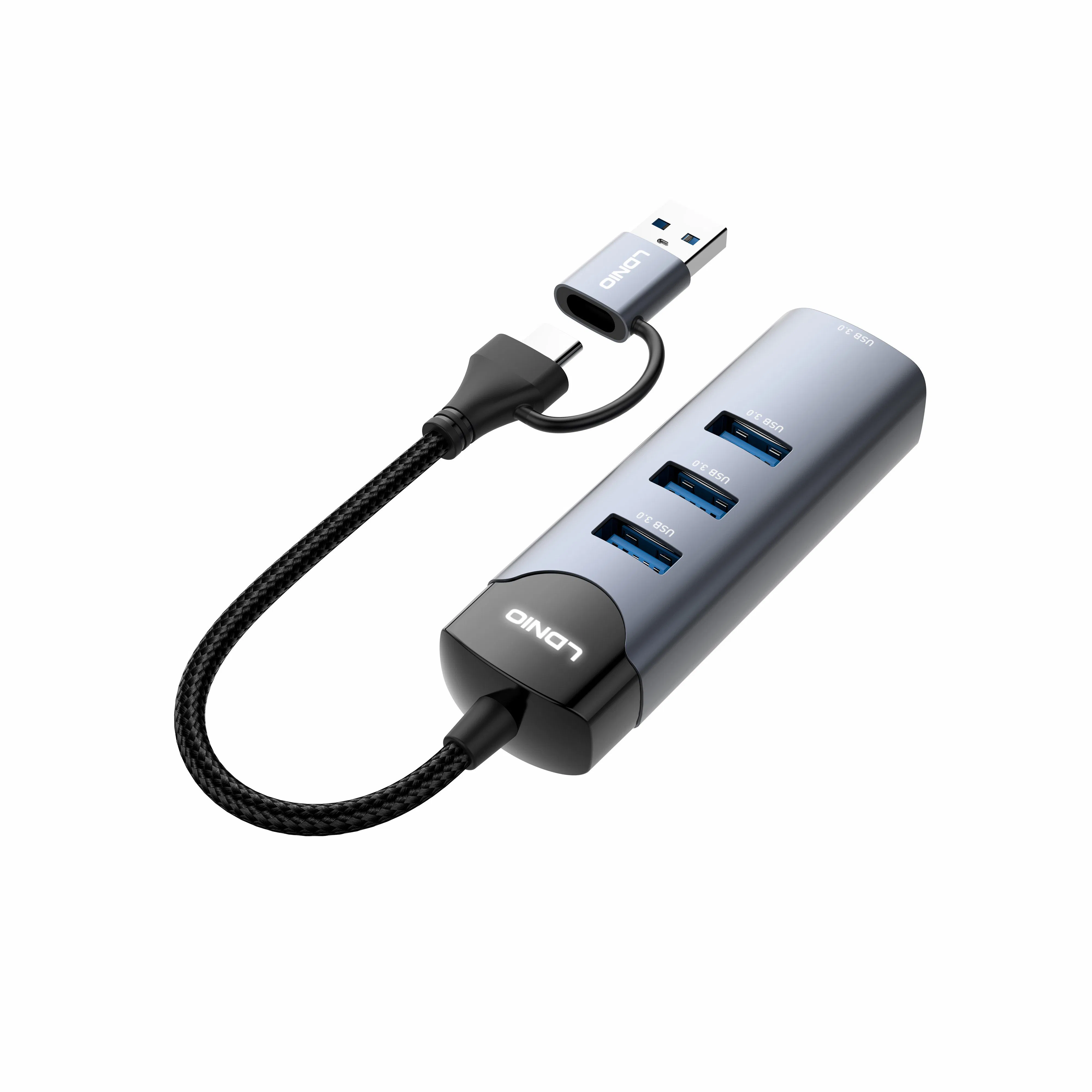 Ldnio Ds-134UC USB-a/Type-C to USB3.0*4 5gbps Data Transmission Docking Station Hub