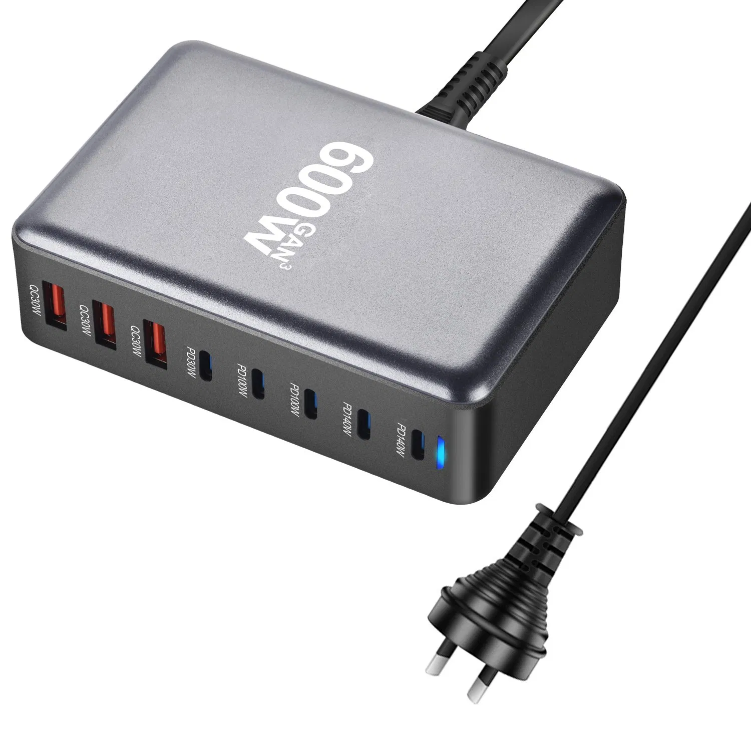 New Arrival 5c3a 600W GaN Charger Pd Fast Charging Stations USB C Wall Charger Laptop Desktop Charger Universal Adapter