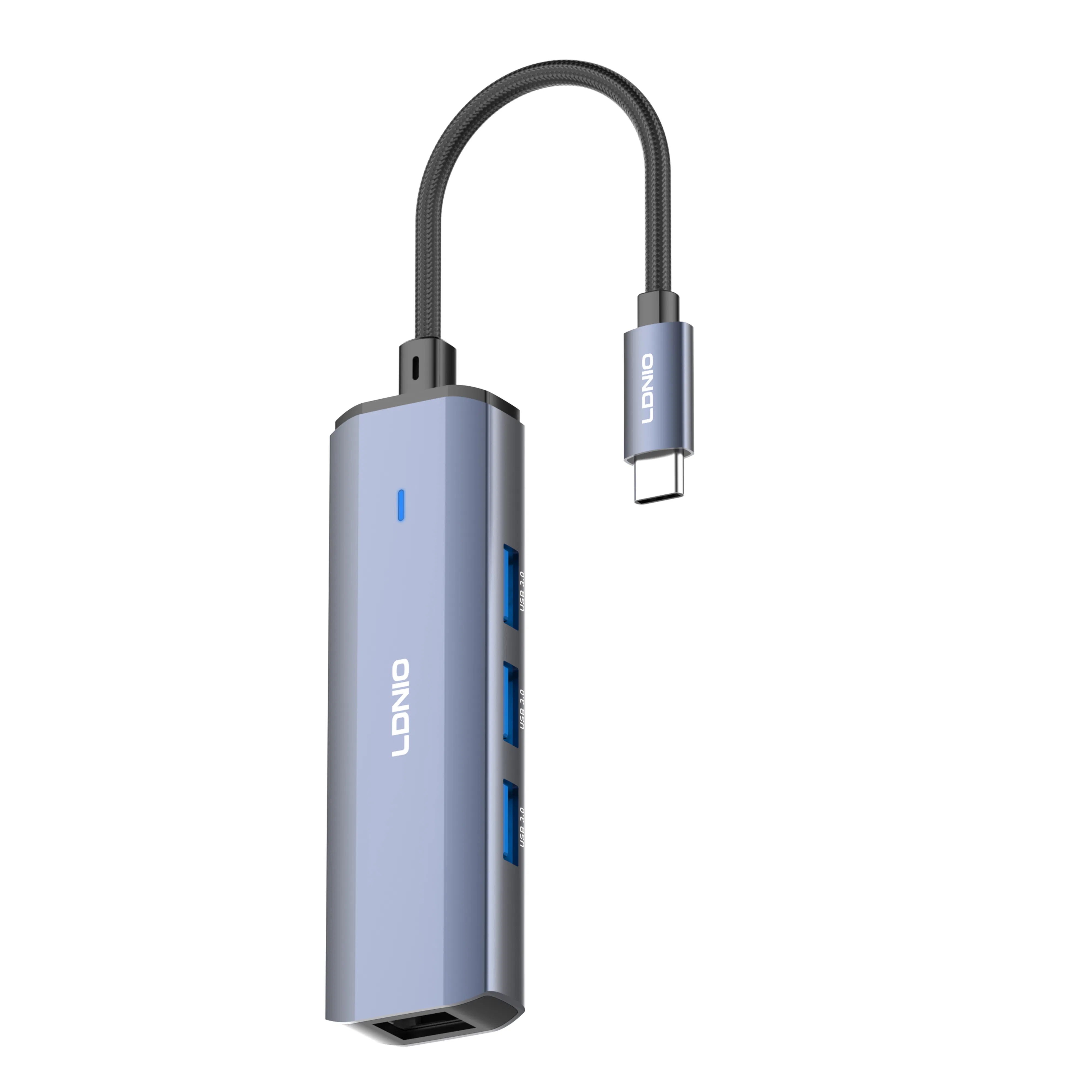 Ldnio Ds-124c Type-C to USB3.0*3+RJ45*1 High Compatibility Docking Station Hub