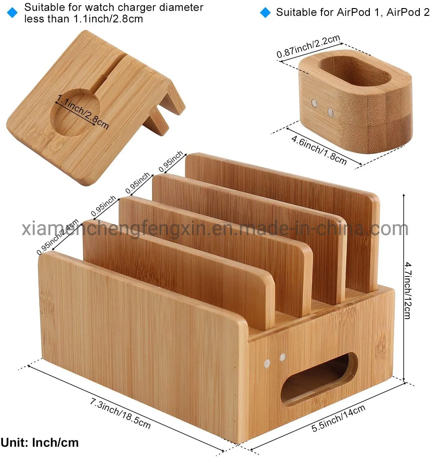 Sustainable Bamboo Charging Dock for Home and Office Use