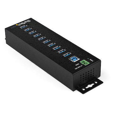 Custom 10-Port USB 3.0 Hub - 5gbps - Metal Industrial USB-a Hub with ESD &amp; Surge Protection - DIN Rail, Wall or Desk Mountable