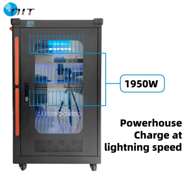 School Equipment Laptop Charging Cart UV Charging Cabinet Cart with Sanitizing Function