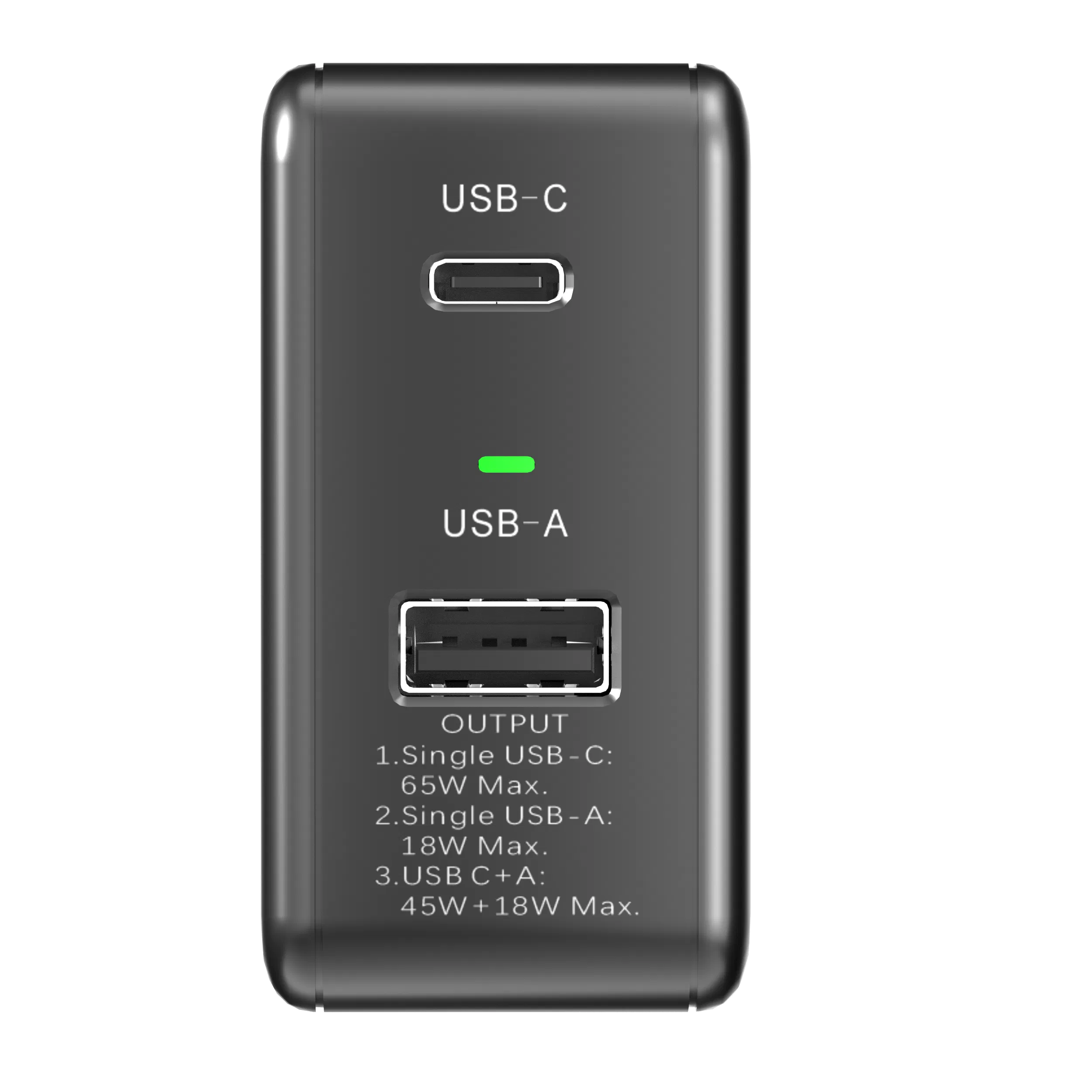 65W GaN USB C Charger, 3 Port Flat USB C Wall Charger with USB C and USB a, Fast Charging USB C Block, Slim USB C Charger Pd3.0&PPS, Foldable Plug to Travel