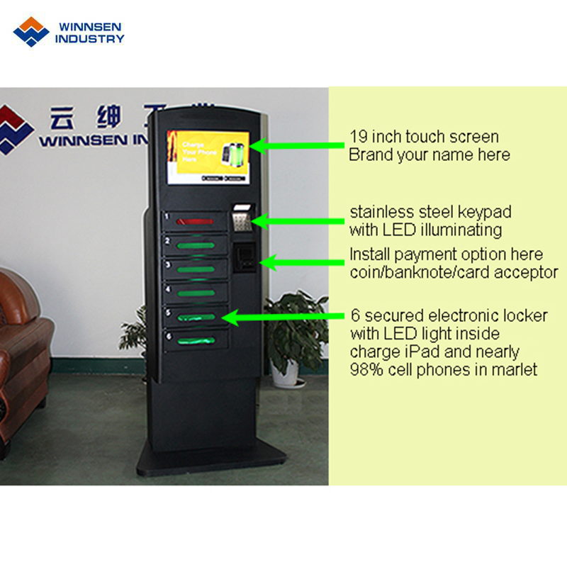 Logo/Brand Customized Multi Cell Phone Charging Station with Touch Screen