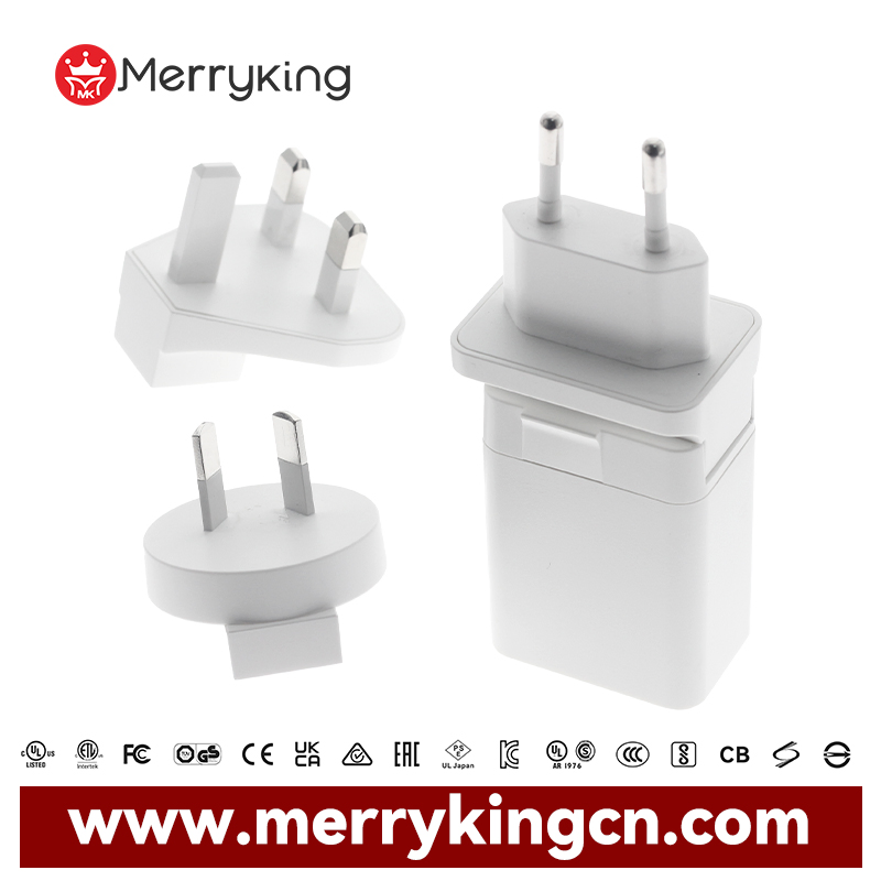 Merryking Factory OEM Logo 18W 20W Pd USB-C Power Adapte Wall Mount Charging Detachable Plug Fast Dual Port Type C Wall USB Charger for iPad iPhone16 Samsung