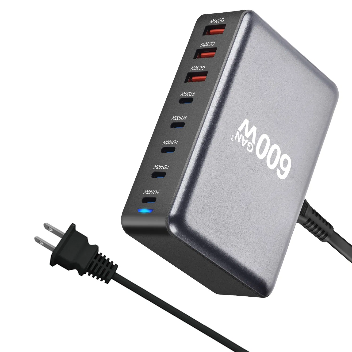 New Arrival 5c3a 600W GaN Charger Pd Fast Charging Stations USB C Wall Charger Laptop Desktop Charger Universal Adapter