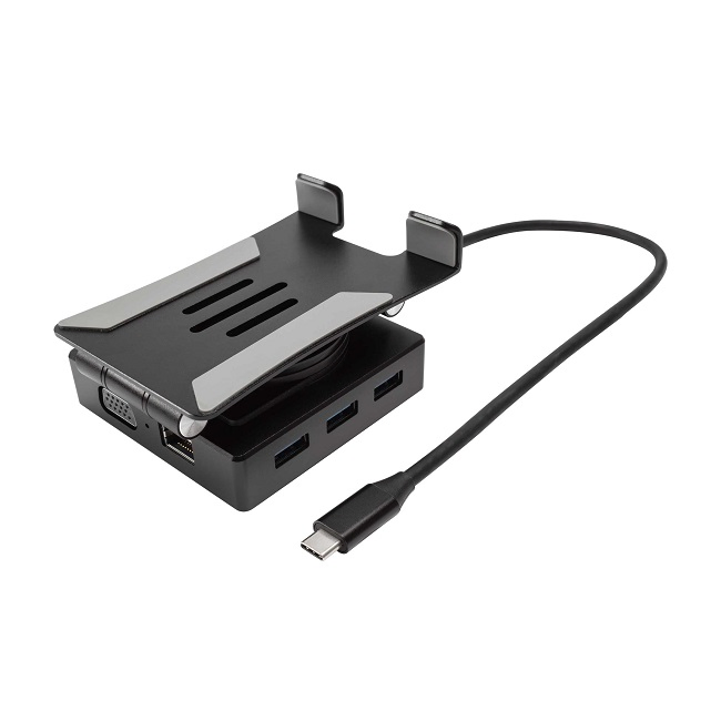 10-in-1 USB C Hub Docking Station with 360 Degree Rotatable Bracket