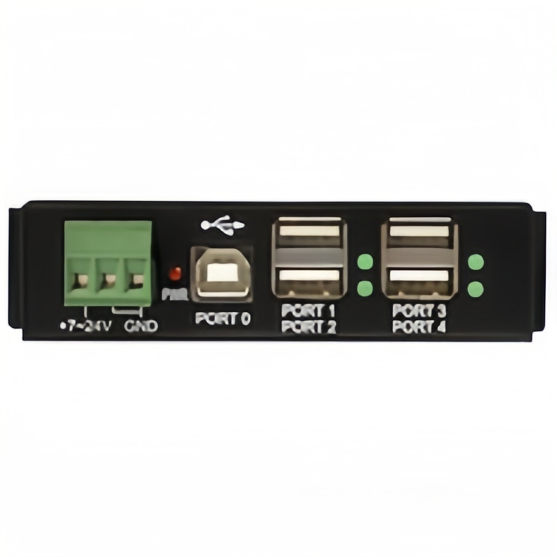 Custom 4-Port USB 2.0 Hub - Metal Industrial USB-a Hub with ESD &amp; 350W Surge Protection