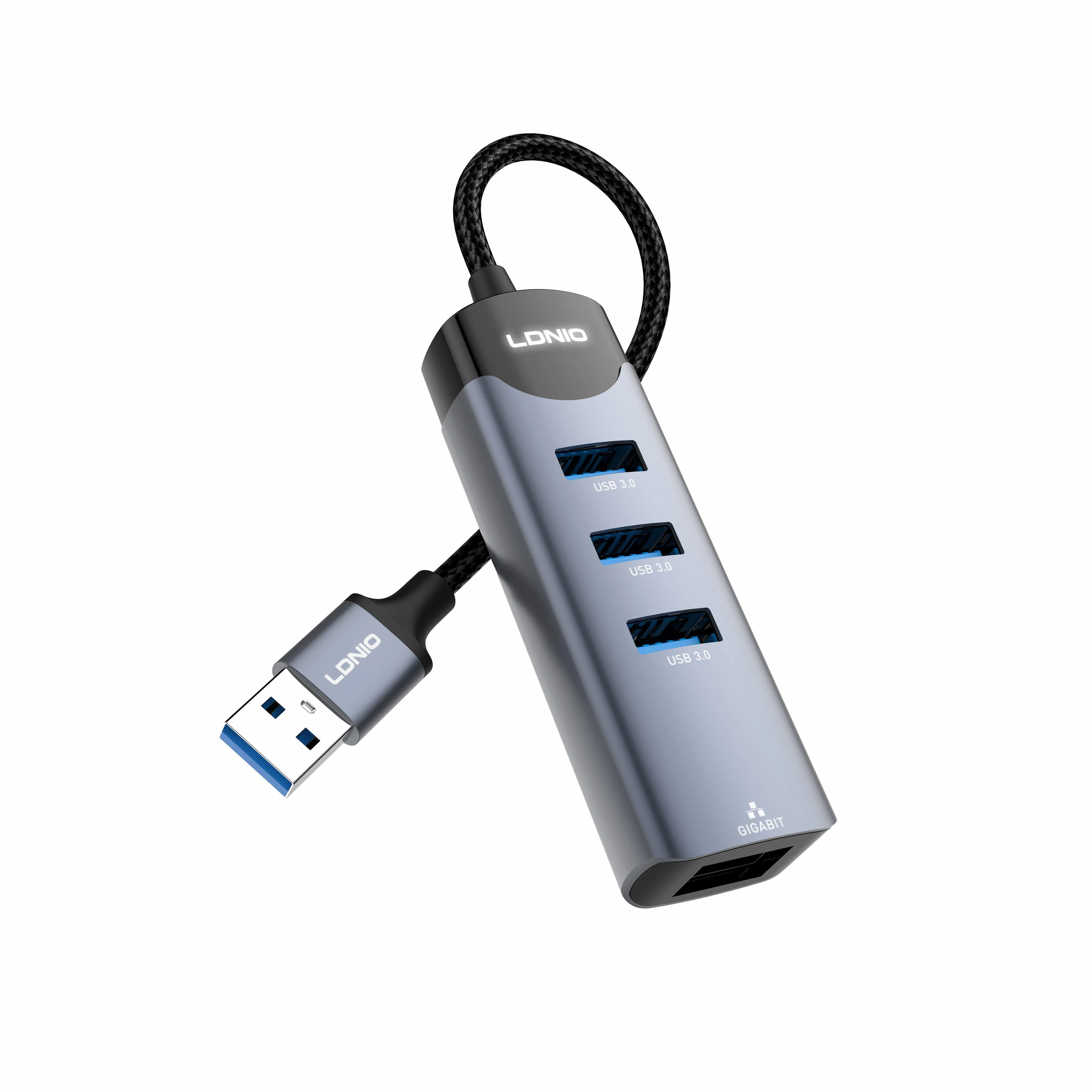 Ldnio Ds-144u USB-a to 3USB-a+RJ45*1 Network Data Transmission Docking Station Hub