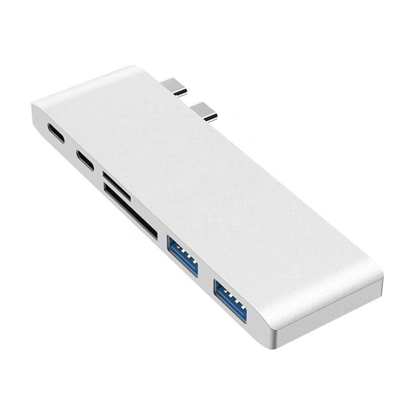 Universal Type-C Docking Station for Dual 4K Monitors 6-in-1 Hub