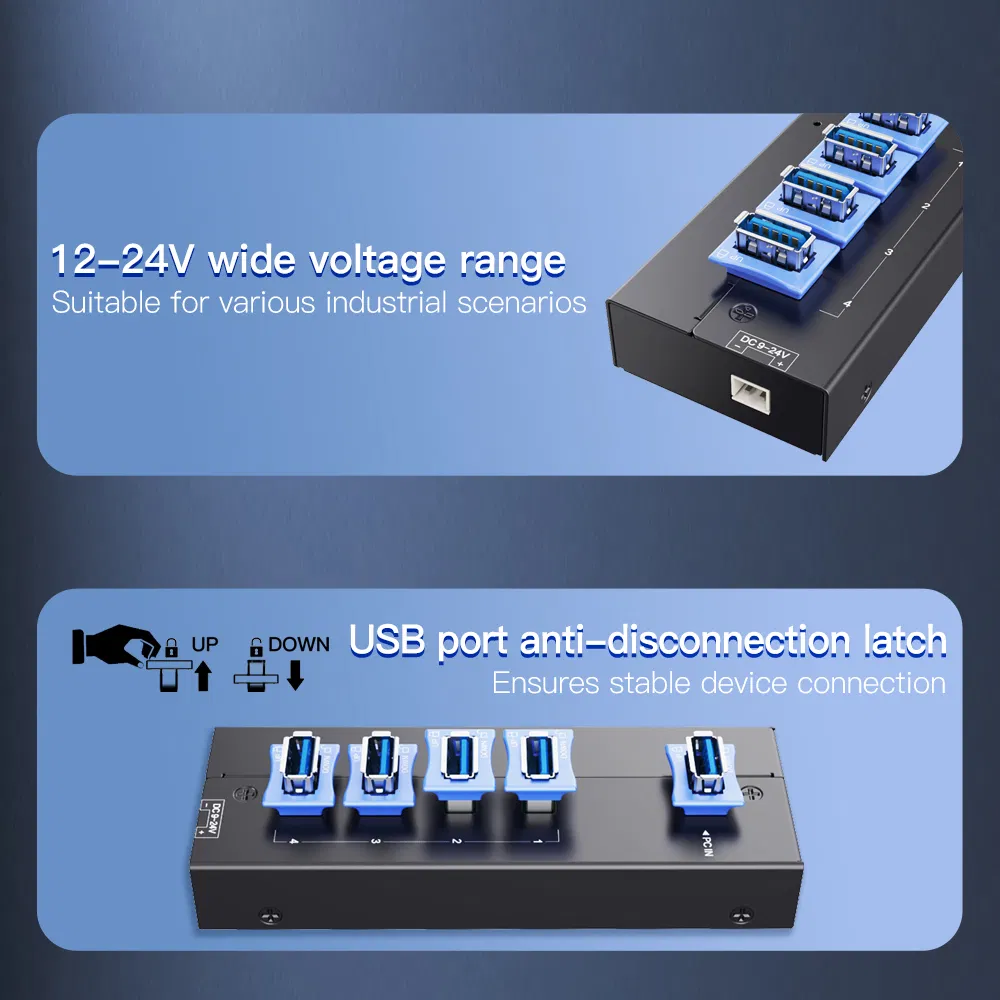 Industrial USB 3.0 Hub 4-Port 5gbps Superspeed Hub