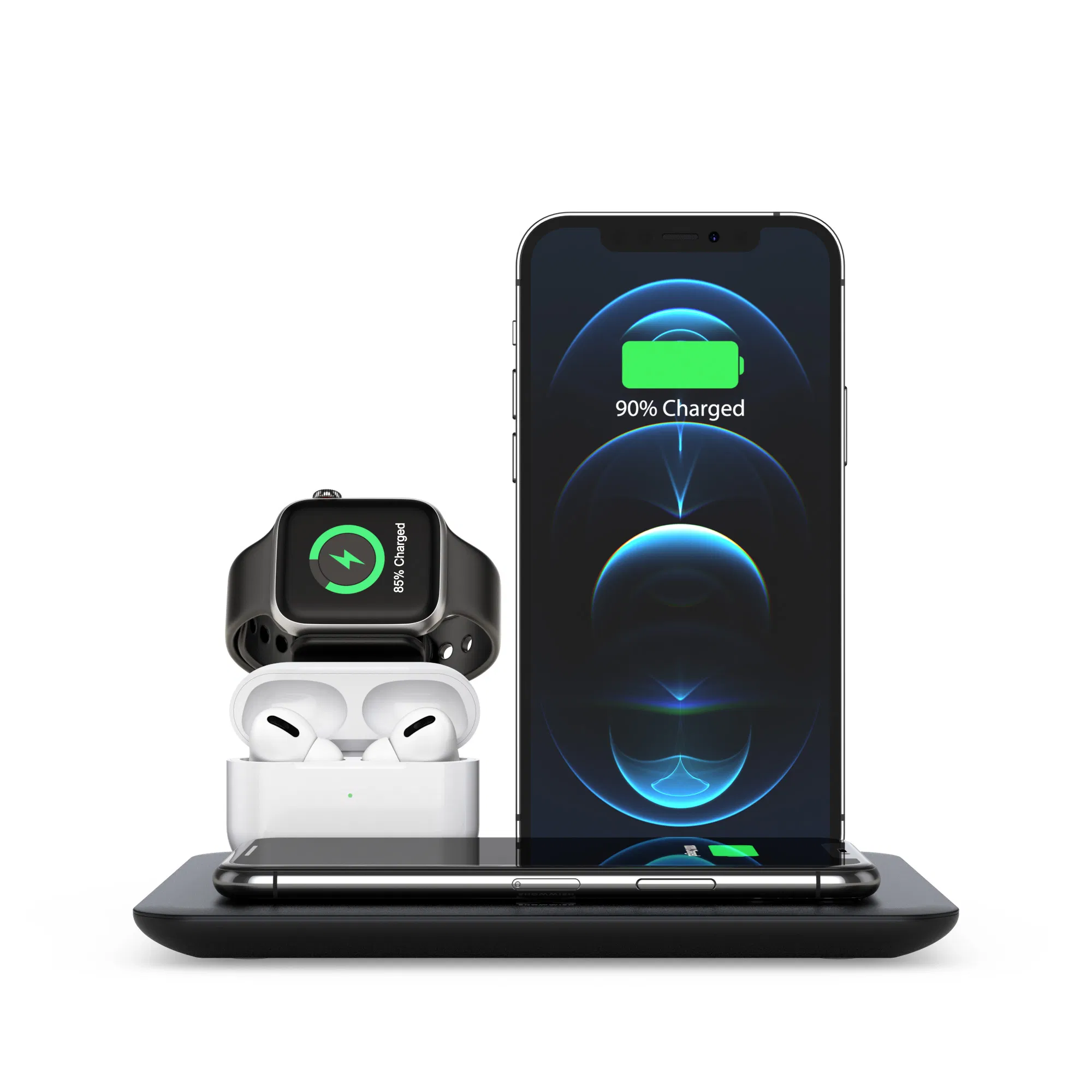 Advanced safety features 4ports fantasy fast charging multi wireless charger dock station for mobile phone/watch/earphone