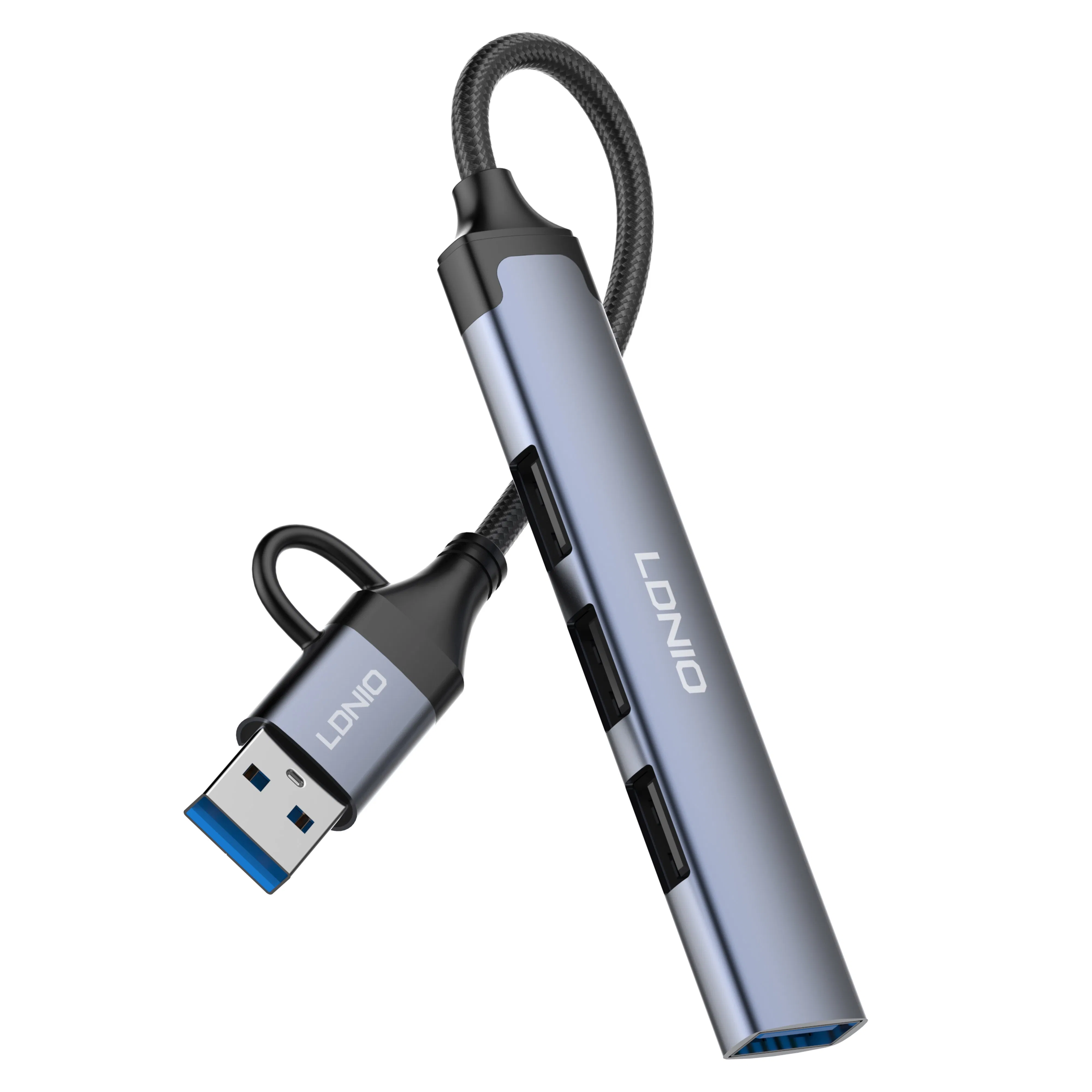 Ldnio Ds-64u USB-a+Type-C to USB3.0*1+USB2.0*3 Plug and Play Docking Station Hub