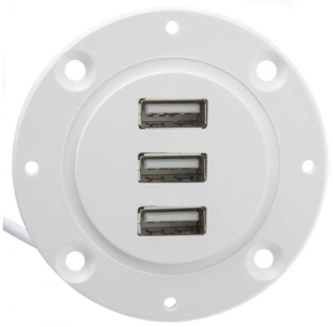 3 Ports USB 2.0 Hub for Desktop White