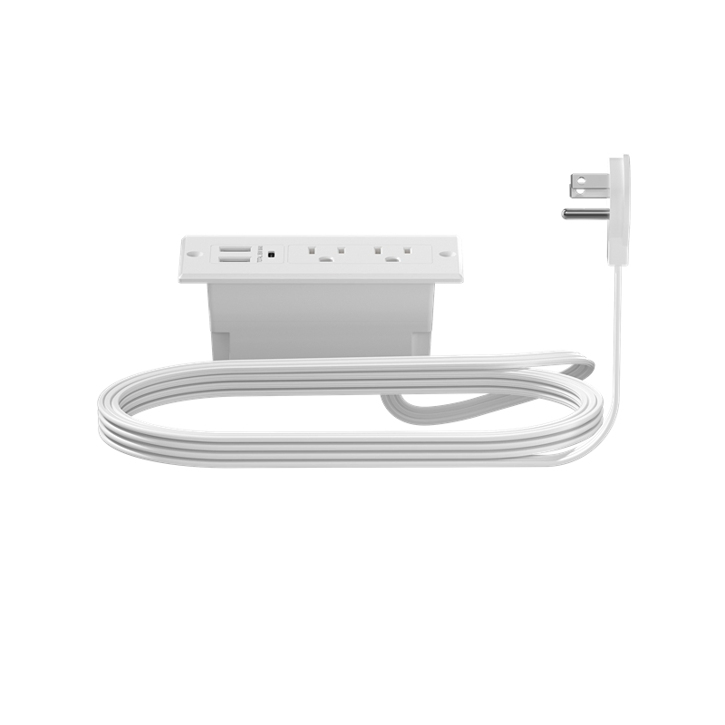 UL Listed 36W 2A1C W/USB Charging Recessed Power Strip Desk Outlet (D50221-4)