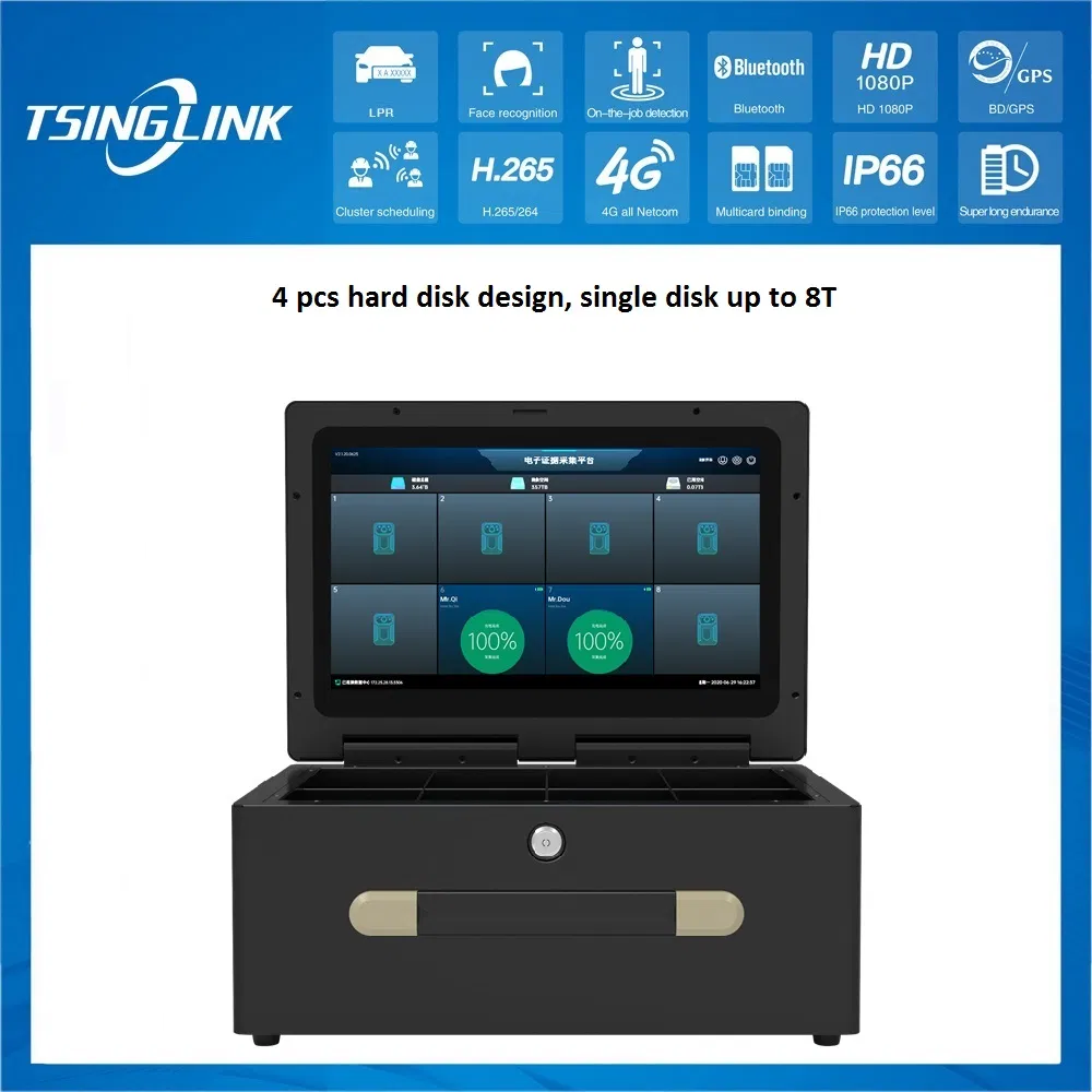 Desktop Type Portable Construction Site Video Recorder Data Acquisition Battery Charging Body Camera Docking Station