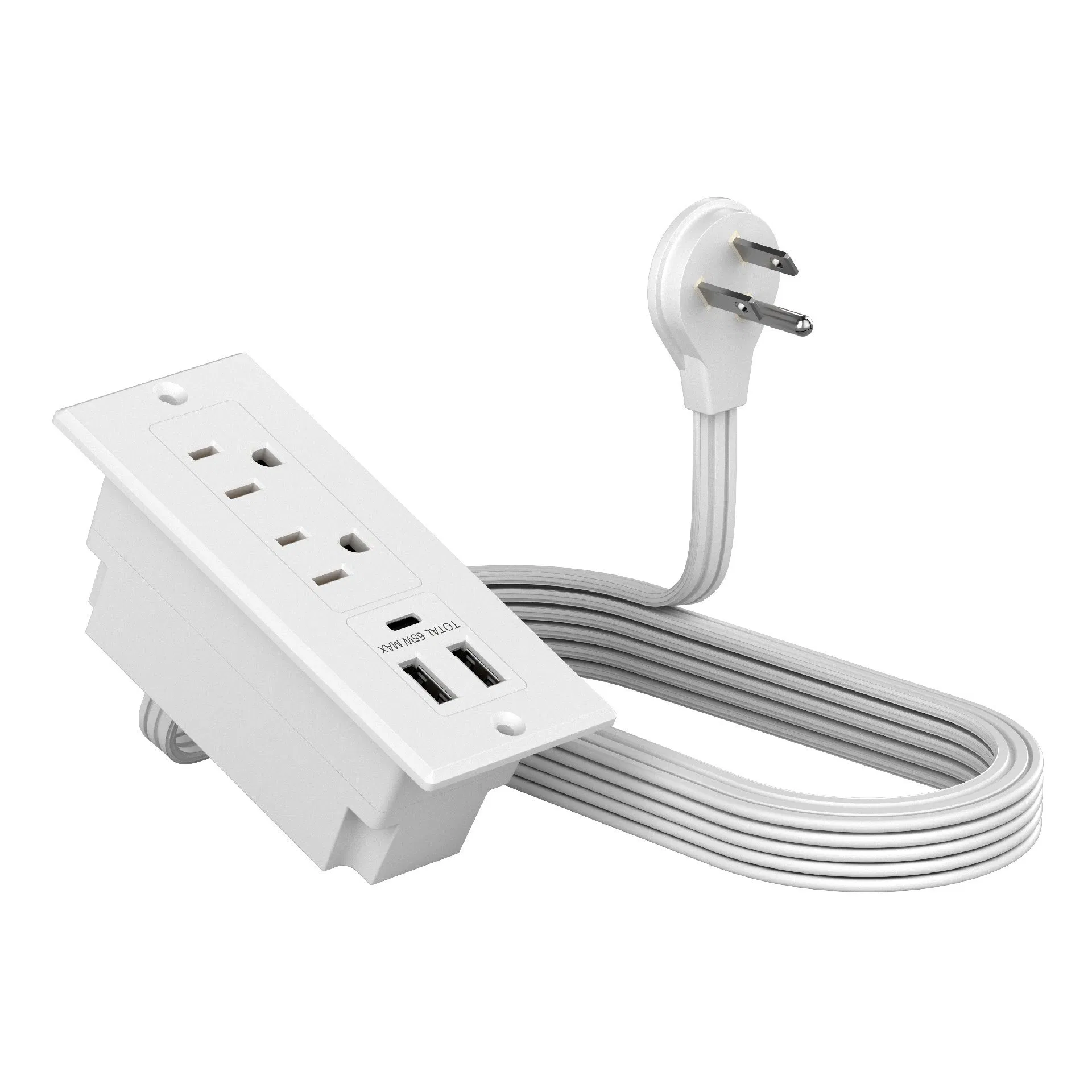 UL Listed 36W 2A1C W/USB Charging Recessed Power Strip Desk Outlet (D50221-4)