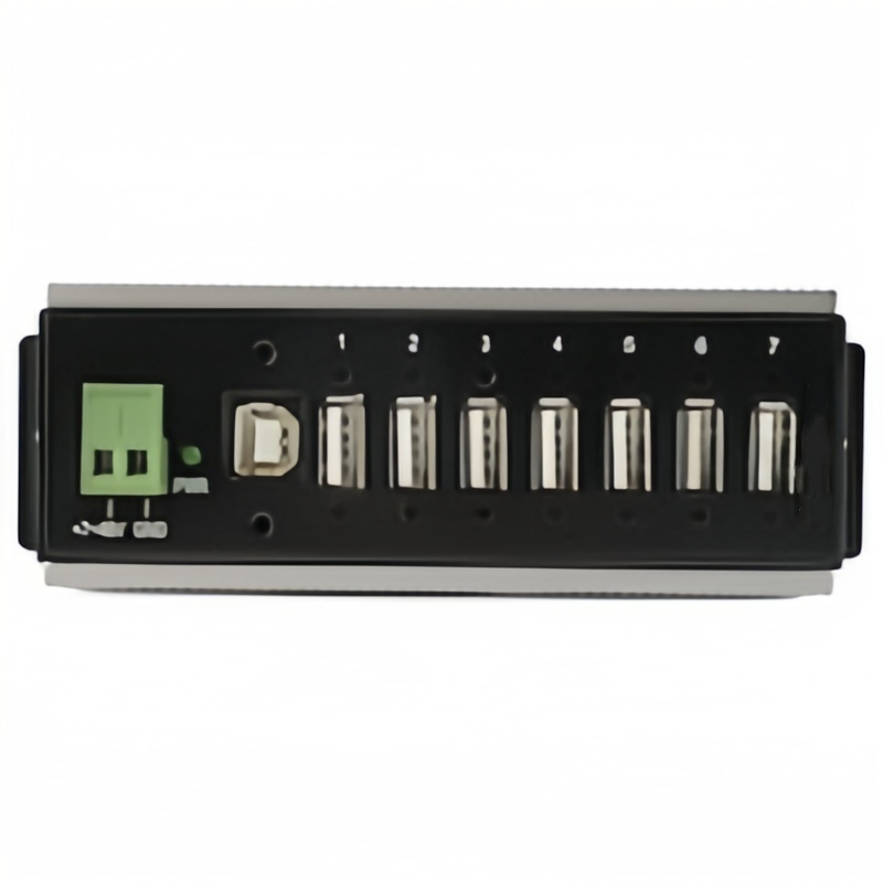 Custom 7-Port USB 2.0 Hub - Metal Industrial USB-a Hub