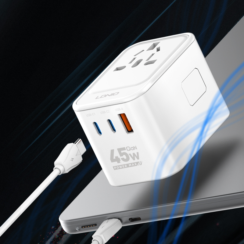 Ldnio Z8 Universal All-in-One Travel Adapter with 2 Type-C Ports