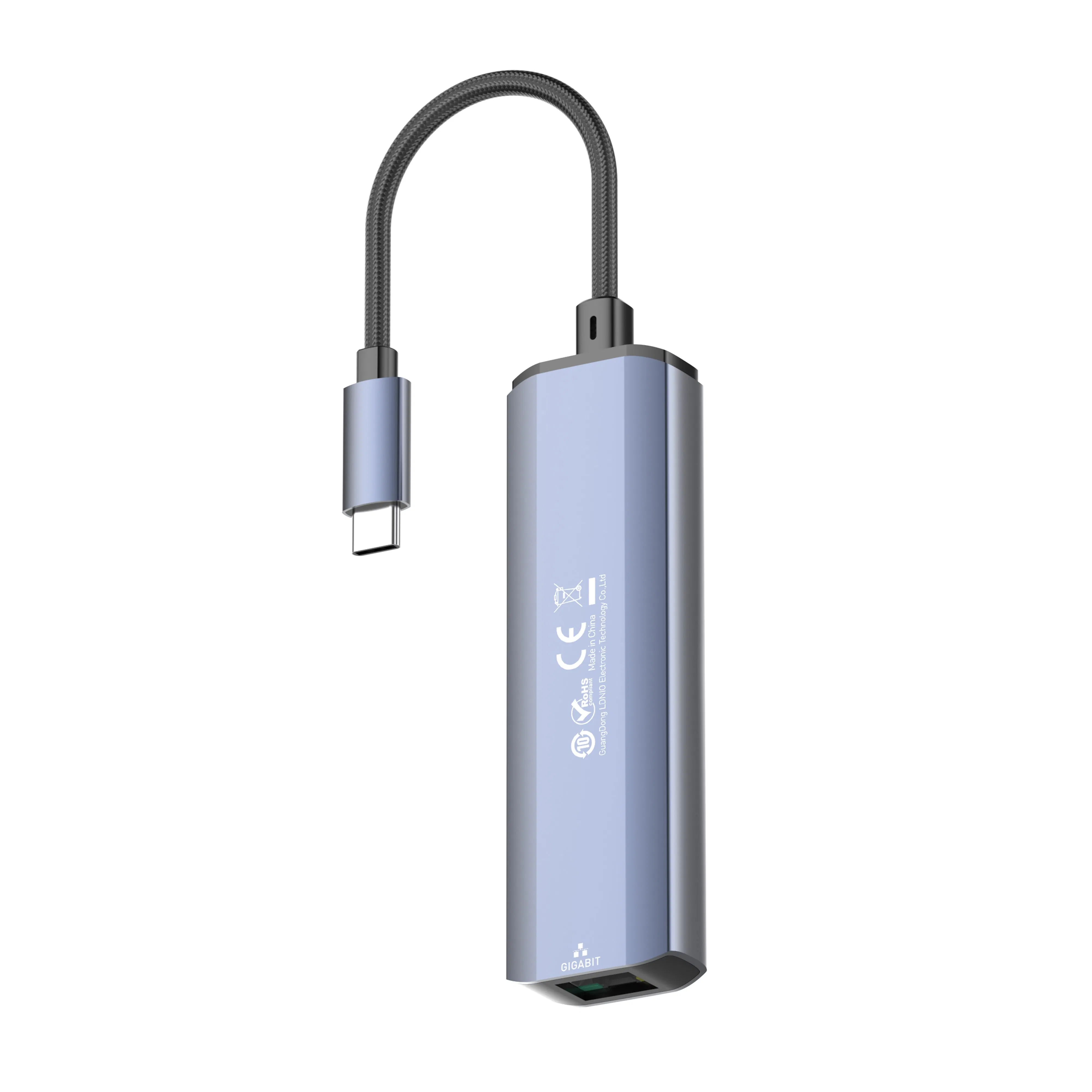 Ldnio Ds-124c Type-C to USB3.0*3+RJ45*1 High Compatibility Docking Station Hub