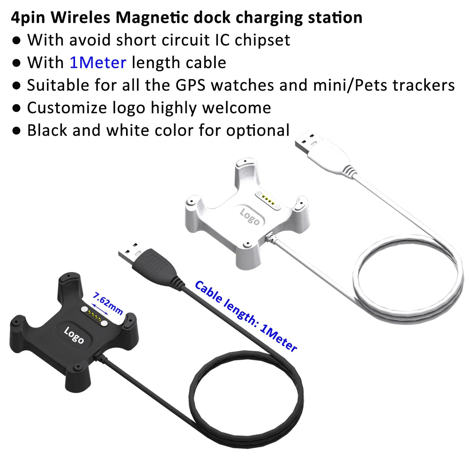 2025 new 4pin Magnetic charging station for Kids Senior GPS Tracker Watch desktop charging DC02