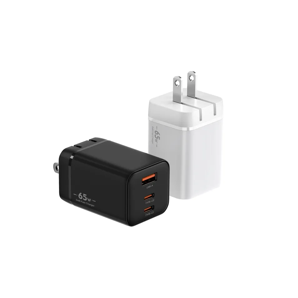 65W Compact GaN Sic USB-C Pd Fast Wall Charger Adapter