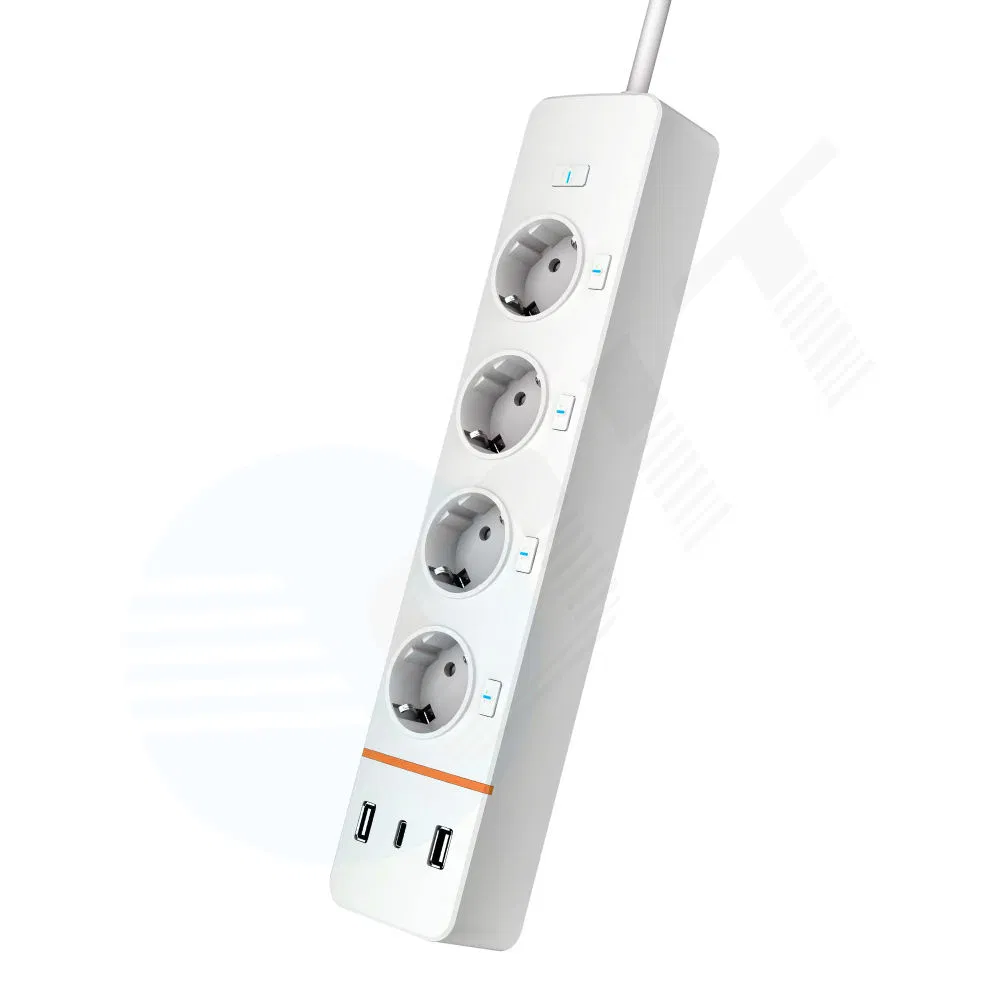 16A WiFi Tuya APP Controlled Extended Power Strip with USB-C Ports