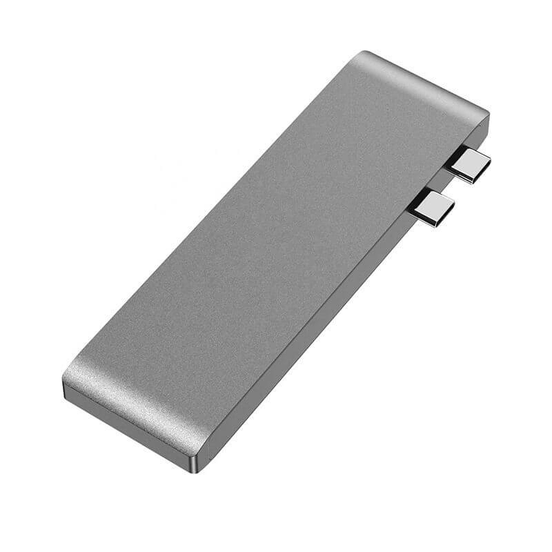 Universal Type-C Docking Station for Dual 4K Monitors 6-in-1 Hub