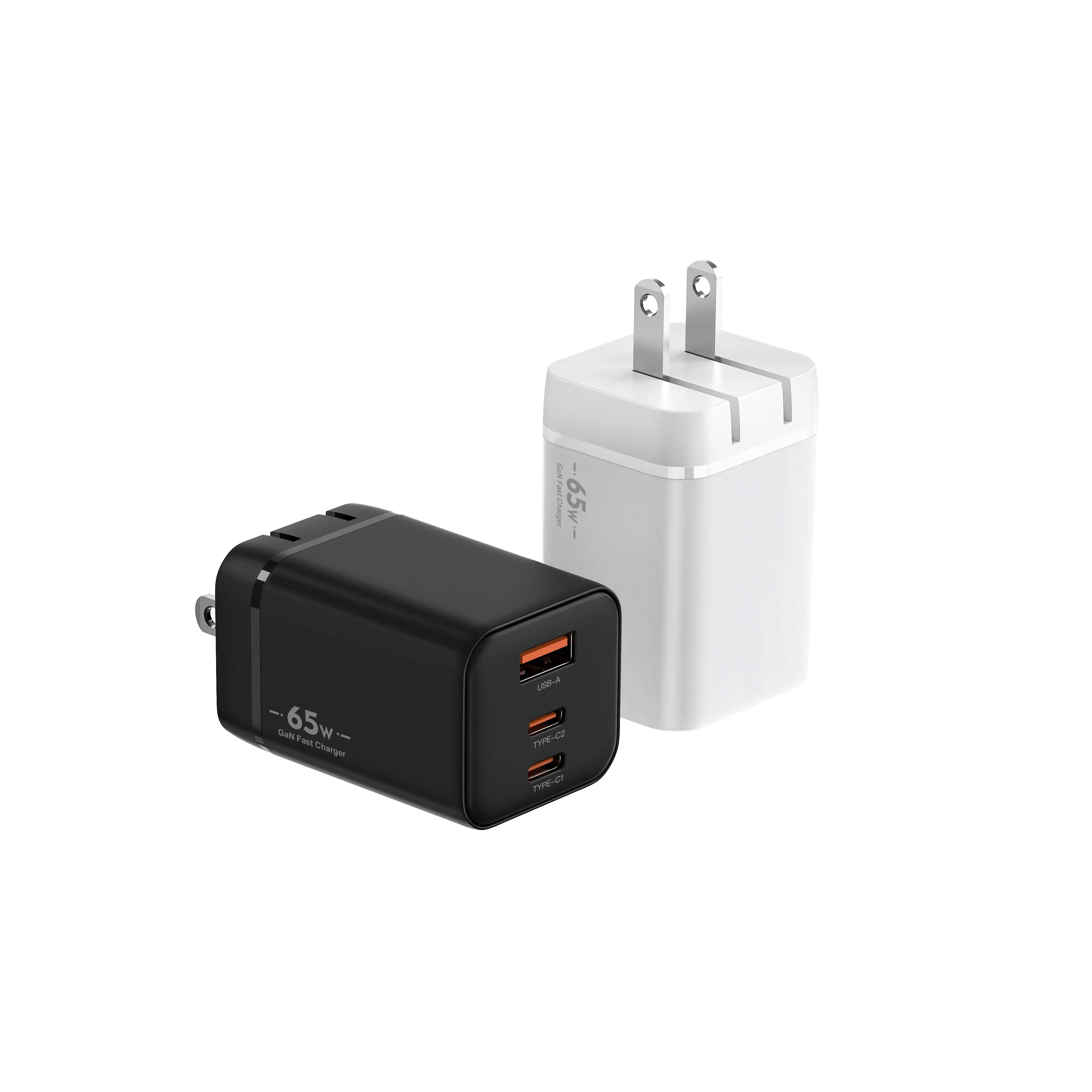 65W Compact GaN Sic USB-C Pd Fast Wall Charger Adapter