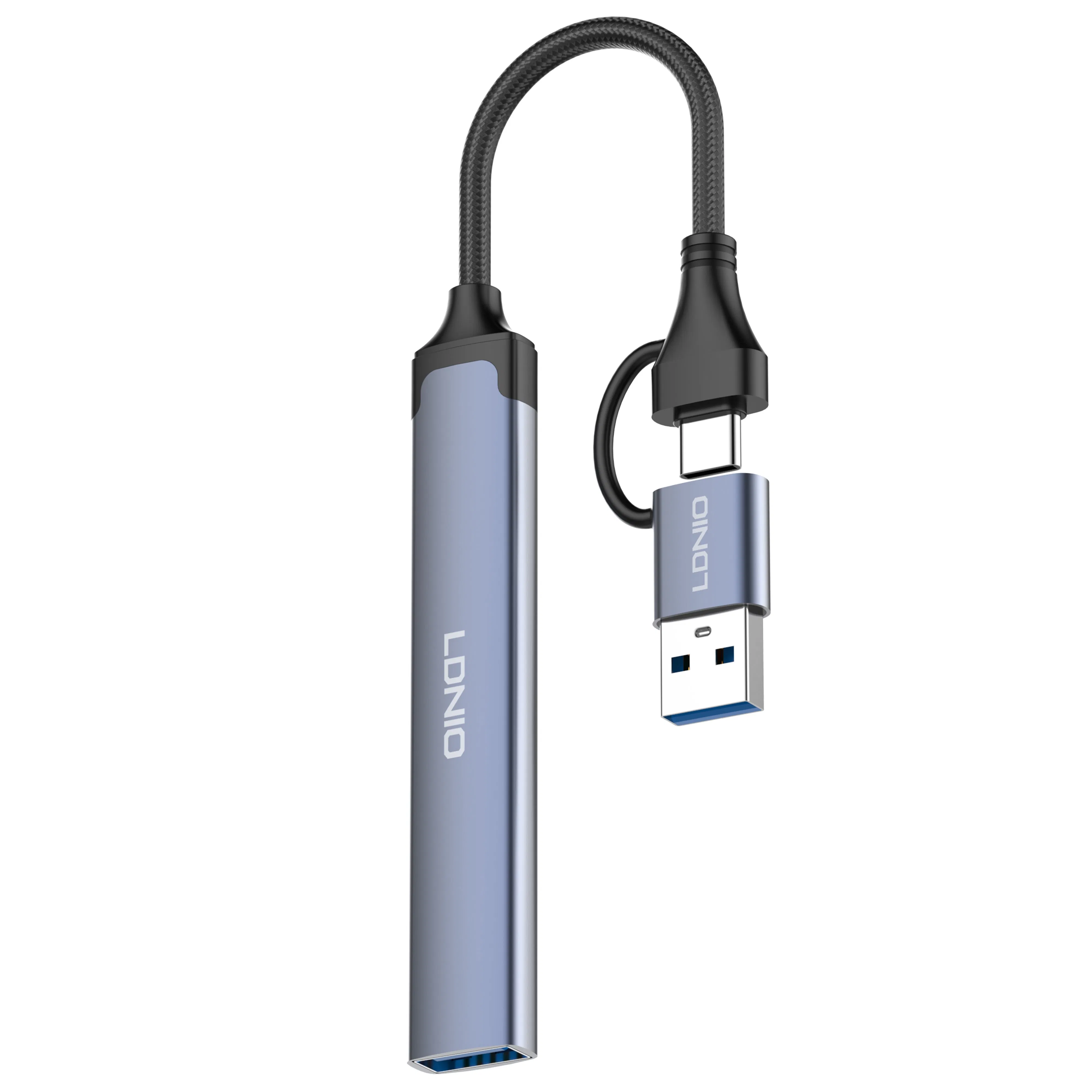 Ldnio Ds-64u USB-a+Type-C to USB3.0*1+USB2.0*3 Plug and Play Docking Station Hub