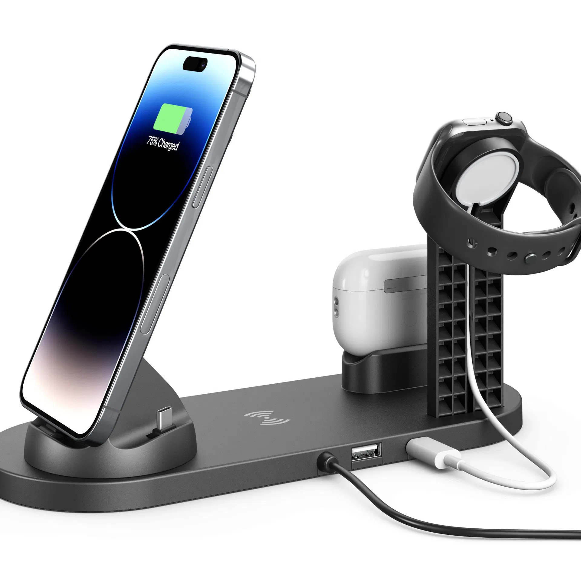 Compact 4-in-1 Wireless Charging Dock for All Your Gadgets