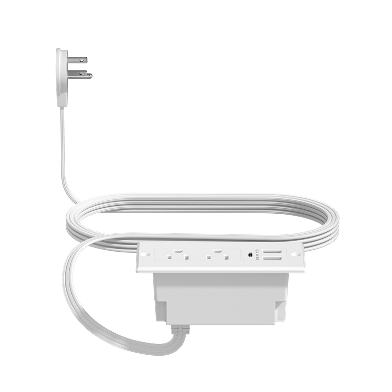 UL Listed 36W 2A1C W/USB Charging Recessed Power Strip Desk Outlet (D50221-4)