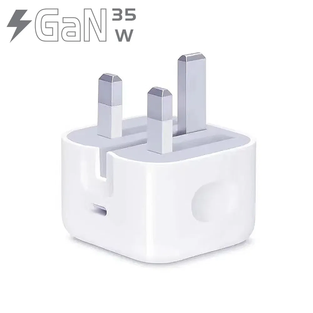 New GaN Pd35W Fast UK Charger for iPhone Samsung Wall GaN 35W UK Mobile Phone Charger 3 Pins Fast Mobile Charger GaN Fast Phone Charger