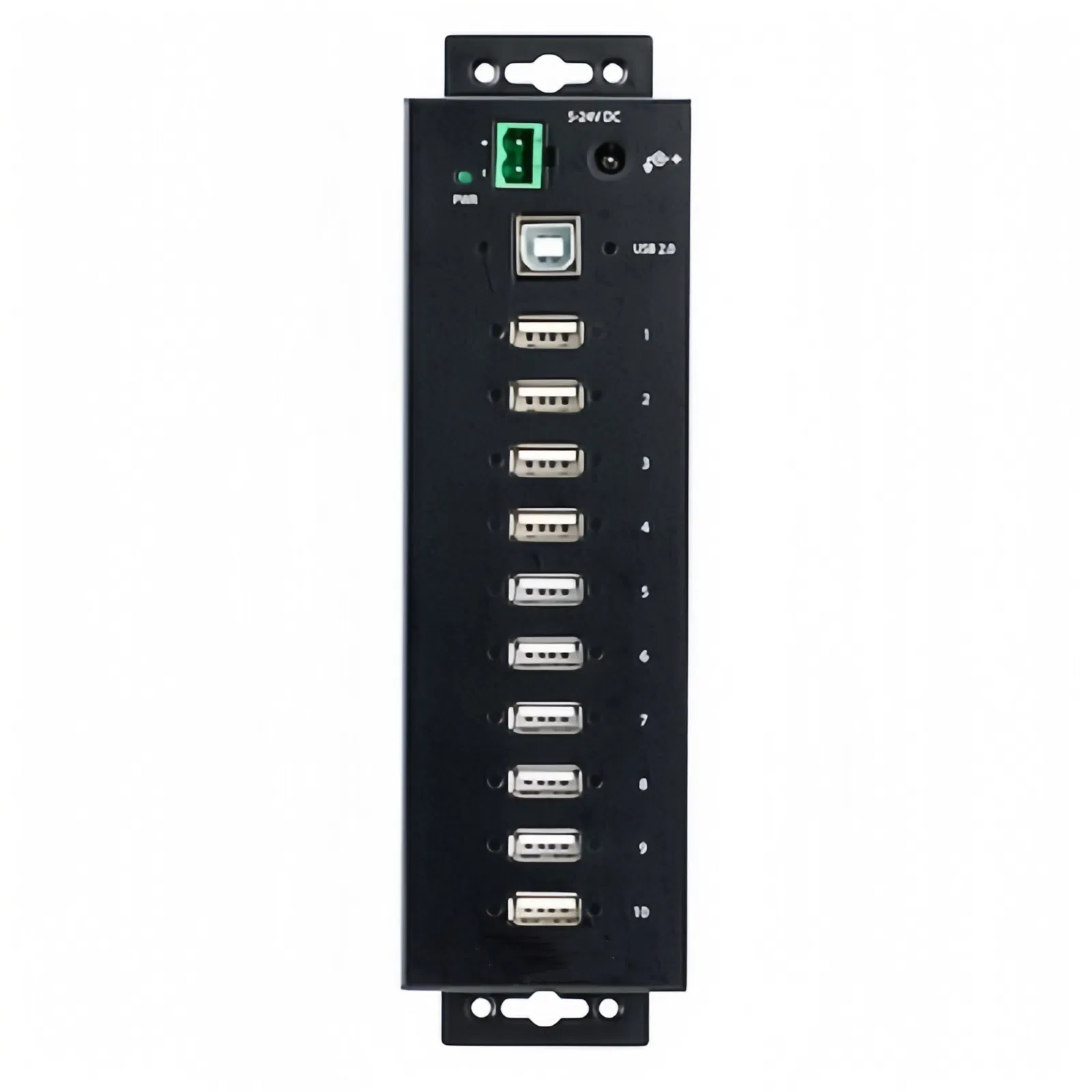 Custom 10-Port USB 3.0 Hub with Power Adapter - Metal Industrial USB-a Hub
