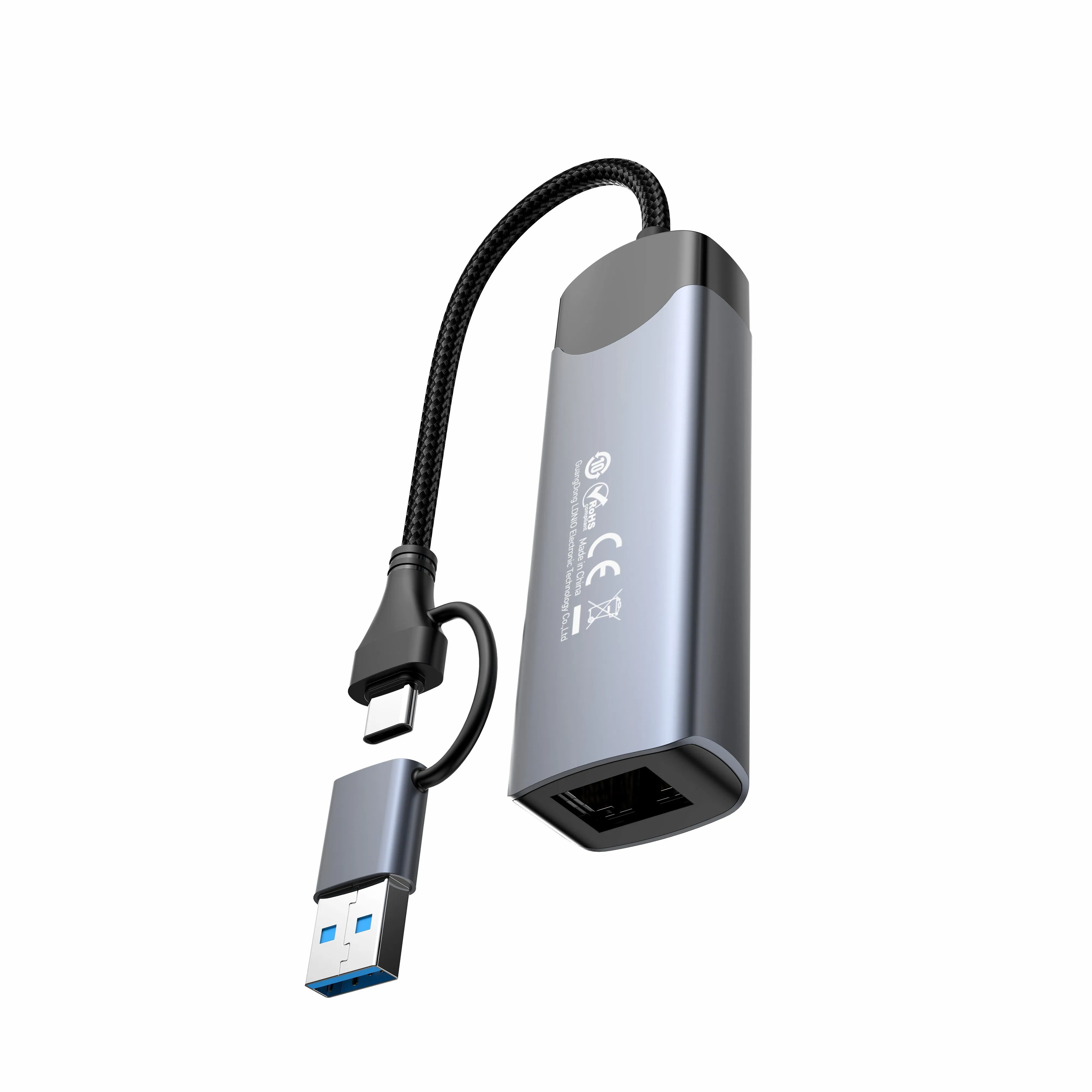 Ldnio Ds-144UC USB-a + Type-C to USB3.0*3+RJ45*1 Mobile Phone Charing Data Transmission Hub