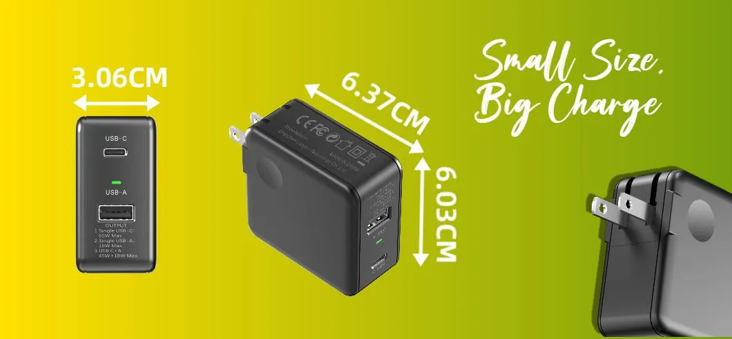 65W USB-C GaN Charger Ports View
