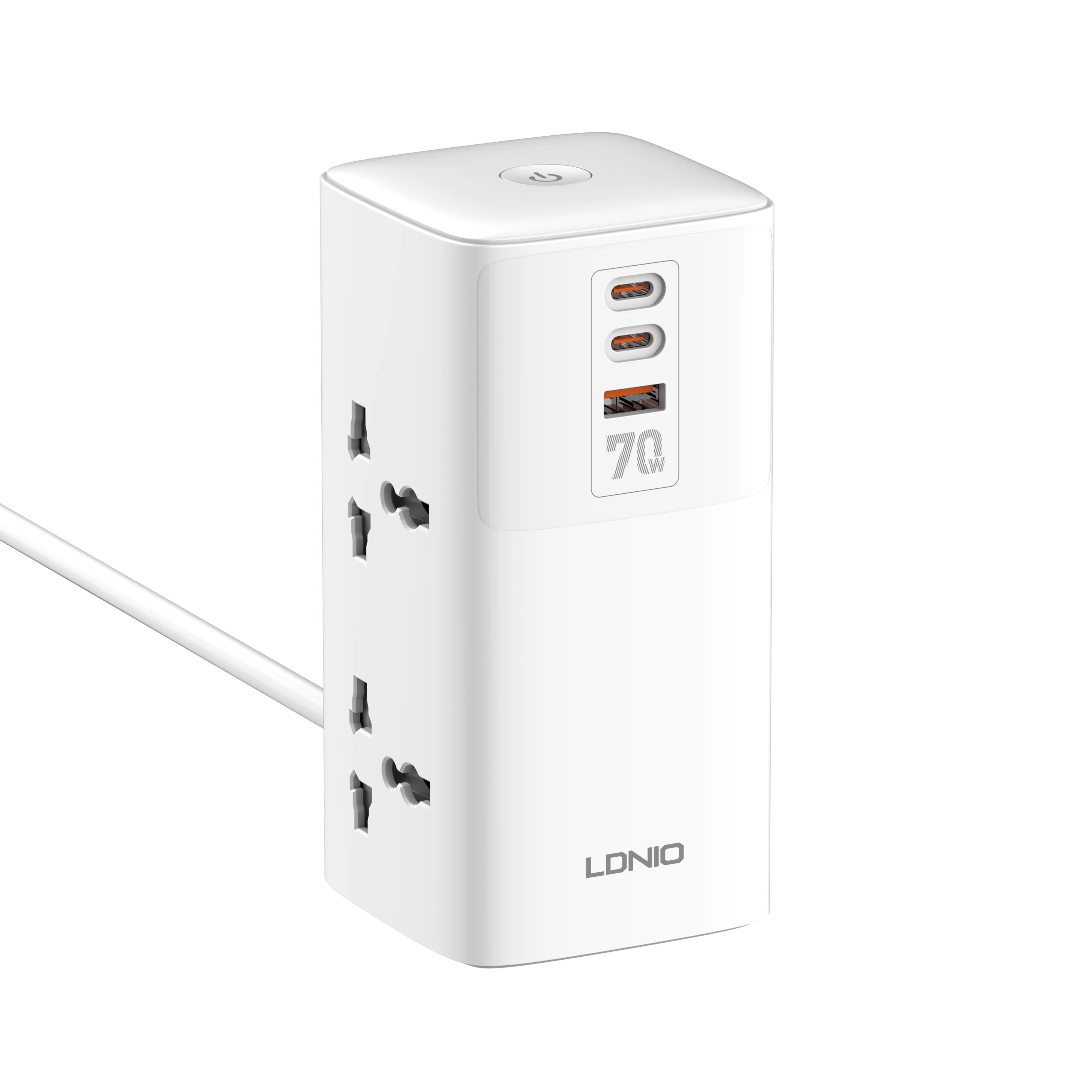 Ldnio Sc4383 Premium 2500W Universal Power Strip Tower - 4 Gang Sockets 70W USB-C Fast Charge Electrical Power Strip