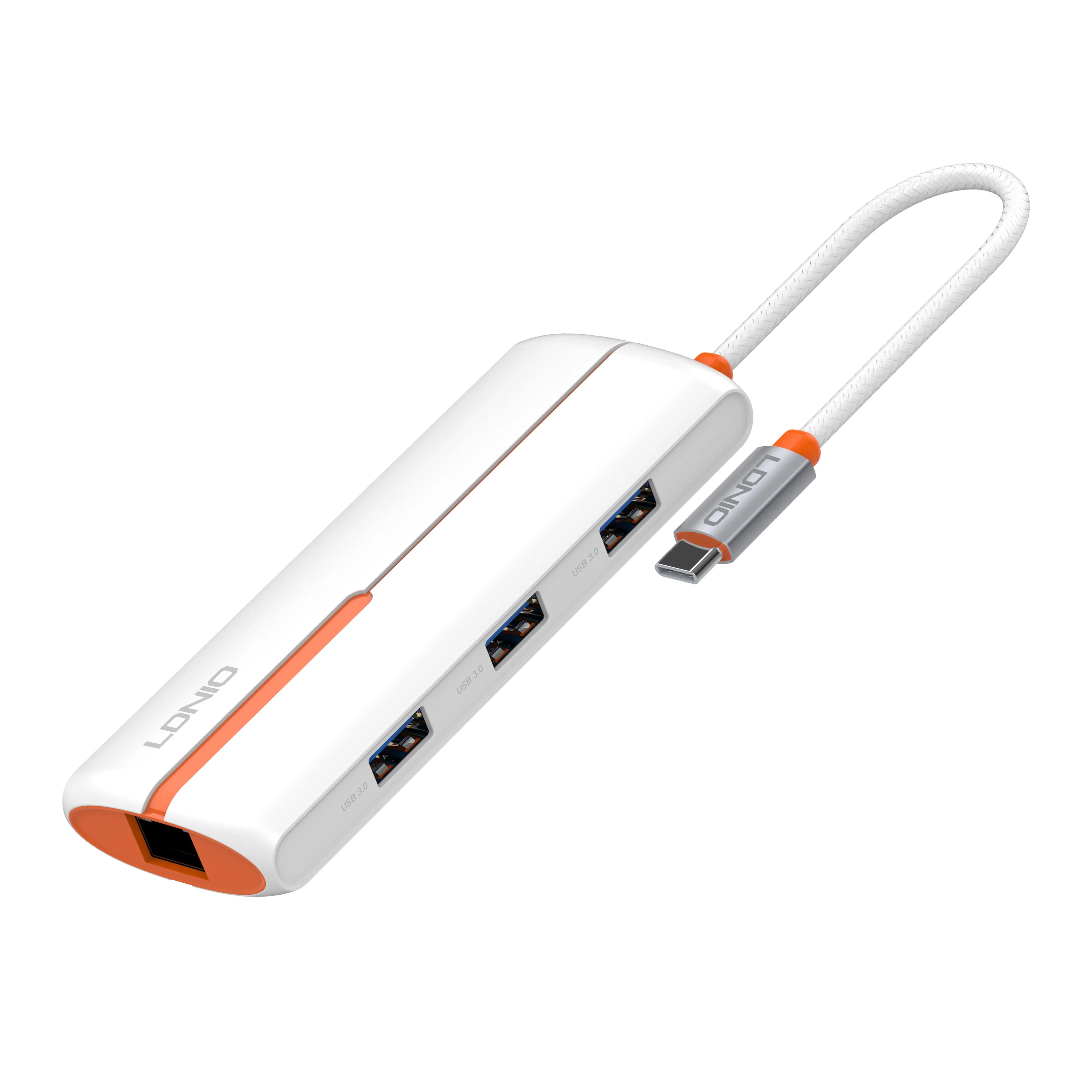 Ldnio Ds-26u Type-C to Pd*1+USB2.0*1+USB3.0*3+RJ45*1 ABS Charging Hub
