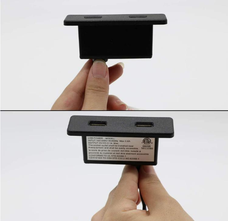 Recessed USB Power Strip with Power Supply