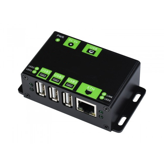 Industrial Grade Multifunctional USB Hub, Extending 3X USB Ports + 100m Ethernet Port