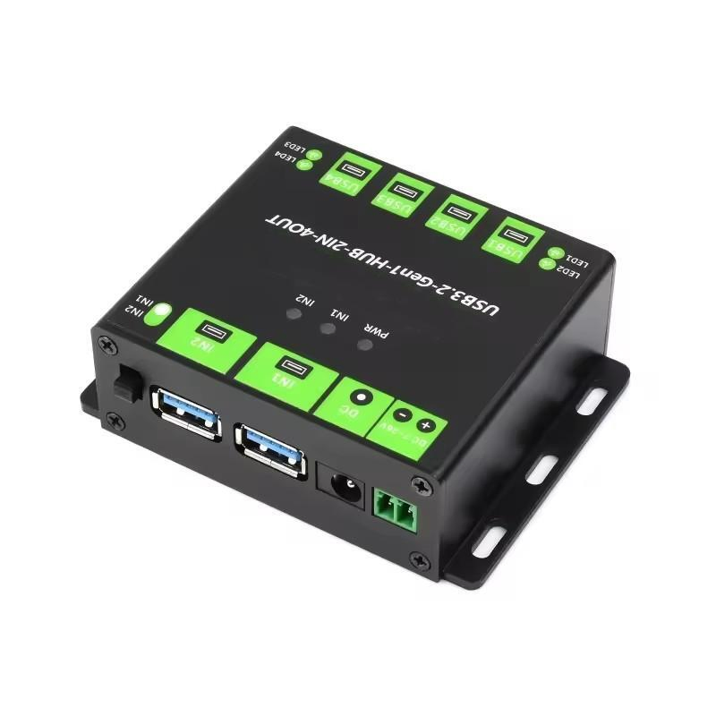 Industrial Grade USB Hub, Extending 4X USB 3.2 Ports, Switchable Dual Hosts, Multi Protections