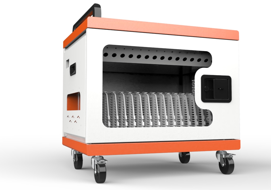 SPCC Cold Rolled Steel 16 Way AC Charging and Storage Trolley Cabinet for Mobile Cell Phones